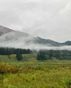 Stay In Salida Blog - the scenic views in Crested Butte with low hanging clouds