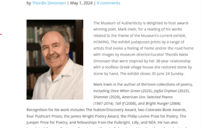 Poet Mark Irwin to read at Salida’s Museum of Authenticity…