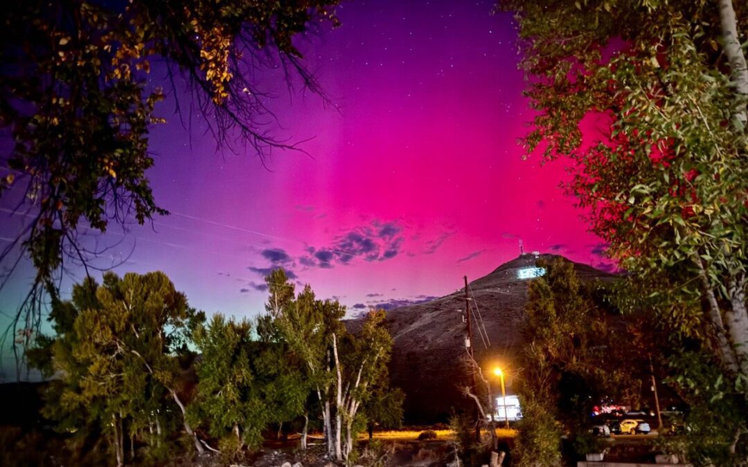 Northern Lights over S-Mountain in Salida, CO