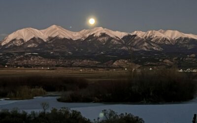 Full Moon at Sunrise over the Sawatch Range